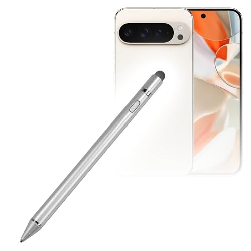 BoxWave Stylus Pen Compatible with Google Pixel 9 Pro XL - AccuPoint Active Stylus, Electronic Stylus with Ultra Fine Tip - Metallic Silver