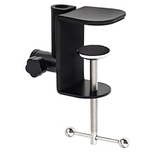 High Quality - Made of aluminum alloy material with soft rubber pad, well made and durable, the desk table mount clamp is stable and secure, not easily damaged. Longer service life, sturdy and rust-free. Adjustable Clamp - With adjustable mounting de...