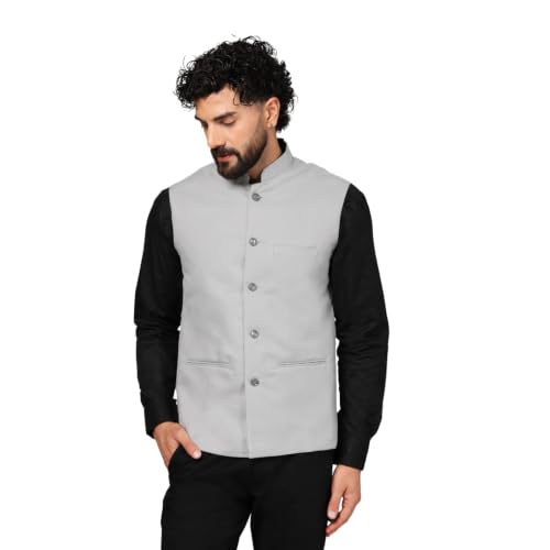 Image of Vastraa Fusion Bandi Modi Koti, Nehru Jacket for Men, Cotton Waistcoat for All Occasion: Diwali, Wedding, Ethnic, Office Party, Formal & casual Look