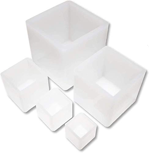 【VICHE CATT】 レジン 型 シリコン モールド 正方形 四角 5個セット 抜き型 (20mm・25mm・35mm・50mm・65mm)