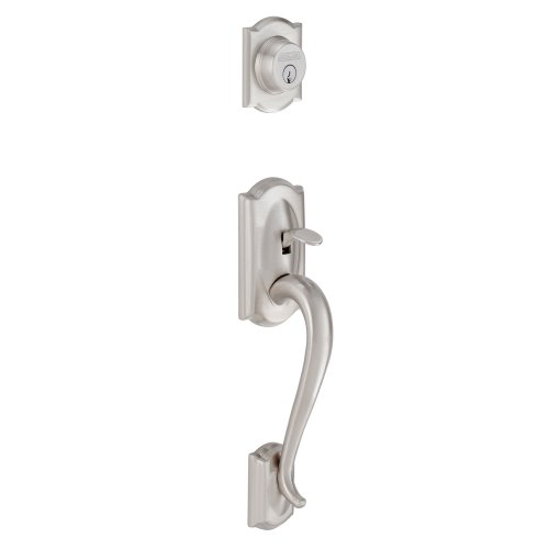 Schlage F58 CAM 619 Camelot Exterior Handleset with Deadbolt, Satin Nickel (Exterior Half Only)
