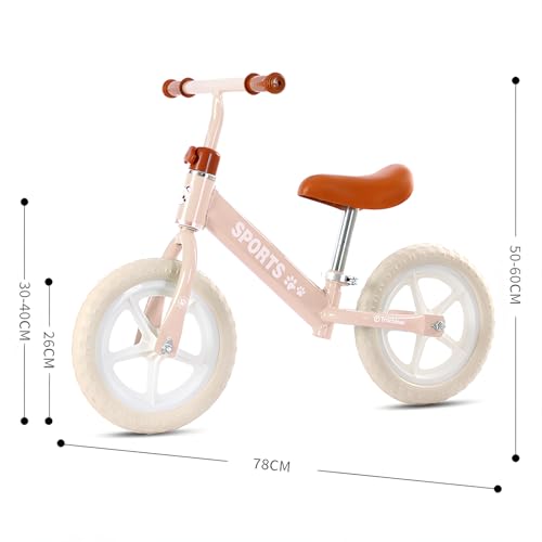 lcvtos Kinderlaufrad, Lenkrad und Sattel höhenverstellbar, 12-Zoll-Rädern, Eva-Schaumstoffräder 25, Balance Bike Laufrad ab 18 Monate bis 4 Jahre für Jungen Mädchen