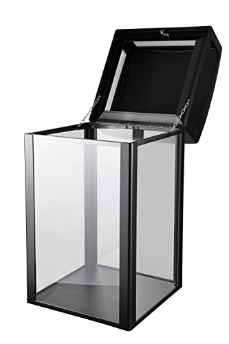 Image of Alpine Industries 40-Gallon Outdoor Trash Can with Transparent Panels - Heavy Duty Garbage Cans with Removable Bin & Locking Cover for Your Patio, Deck, Office Pool & More
