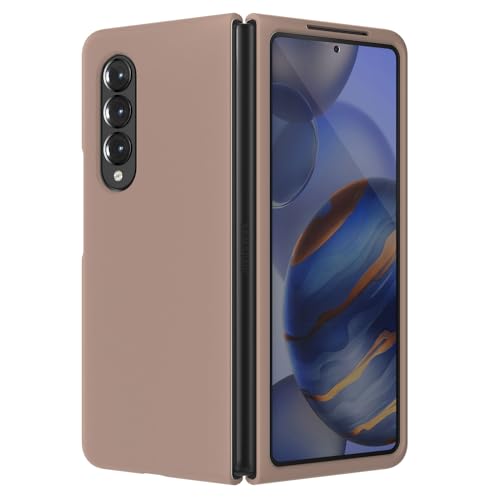 Coque Galaxy Z Fold 3 5G silicone liquide 3 couches protection antichoc marron modèle 2021.