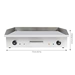 29 Inch Commercial Electric Griddle, 110V 3000W Double Control Electric Griddle Flat Top Grill Countertop Griddle Non-Stick Stainless Steel Teppanyaki Grill Adjustable 50-300℃ For Pancakes Bacon - Image 4