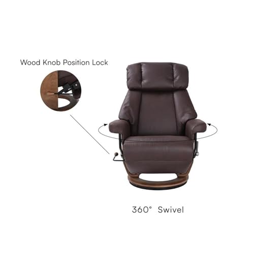 Sillón reclinable moderno tela marrón miniatura 4