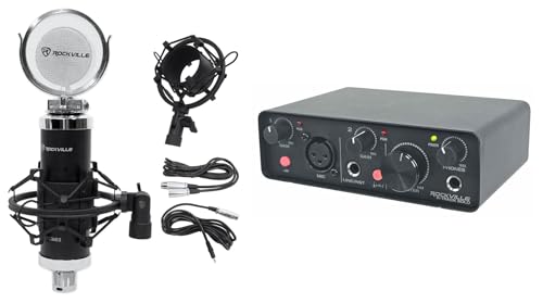 Rockville �o���h��:Rockville R-TRACK SOLO �^�� USB C �I�[�f�B�I�C���^�[�t�F�[�X 24�r�b�g 192Khz+ASIO �h���C�o�[�o���h�� Rockville RCM03 Pro Studio ���R�[�f�B���O�R���f���T