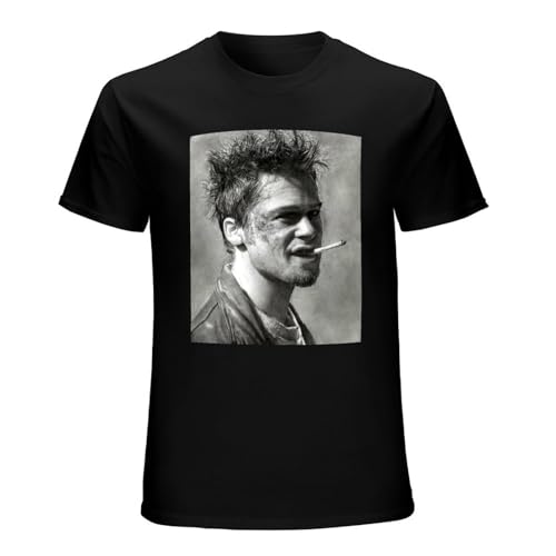 Camiseta unisex con estampado gráfico de Brad Pitt para hombre, color negro, Negro, XL