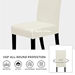 Easy-Going Dining Chair Covers Stretch Dining Room Chair Covers Set of 4, Parsons Chair Slipcovers for Dining Room, Ceremony, Banquet, Ivory - Image 3