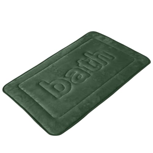 DIYPARKIA Memory Foam Bath Mat Extra Soft Non-Slip, Super Absorbent Bath Mats for Bathroom Floor, Machine-Washable Dry Bath Rug Foot Mat,40 x 60 cm (Green)