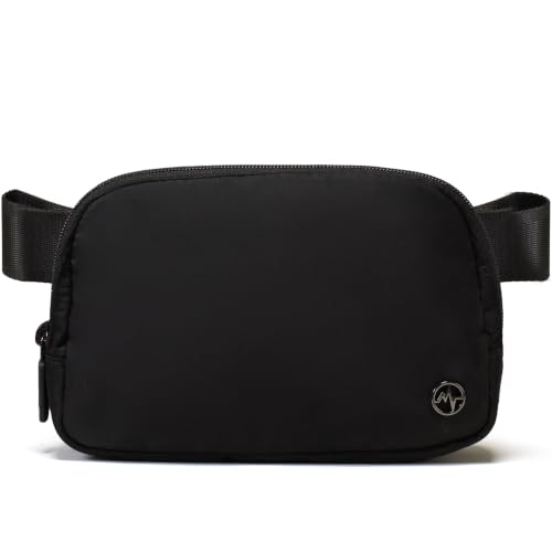 Pander Bolsa de cinto para mulheres, bolsas de cintura modernas, bolsas transversais, bolsa de cinto com alça ajustável, Ônix preto