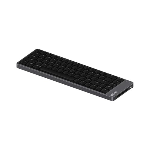 Image of LOFREE Flow2 Low-Profile Mechanical Keyboard, CNC Aluminum Body with Gasket Mount, Tri-Mode Wireless, Hot-Swappable & VIA Compatible, Side Touch Bar, for Mac /Windows (Space Gray, 68 Keys)