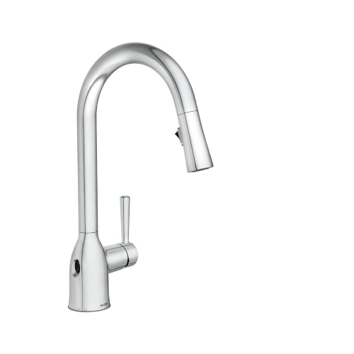 Image of Moen Adler Chrome Motionsense Wave Sensor Touchless One Handle Pulldown Kitchen Faucet Featuring Power Clean, 87233EWC