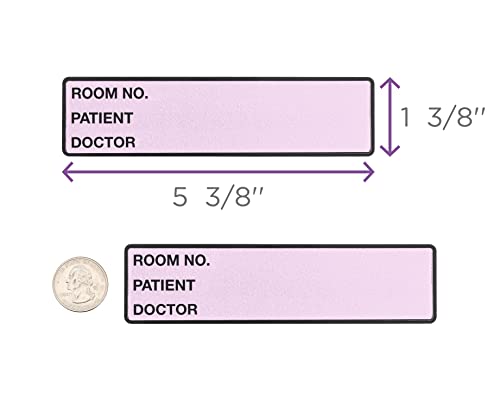 Image of Carstens Patient I.D. Adhesive Medical Chart Labels for 1.5 inch - 4 inch Ring Binder Spines - Pre-Printed Sticker Labels (Room No. / Patient /Doctor), 5 3 /8 inch x 1 3 /8 inch, Lavender, Roll of 200