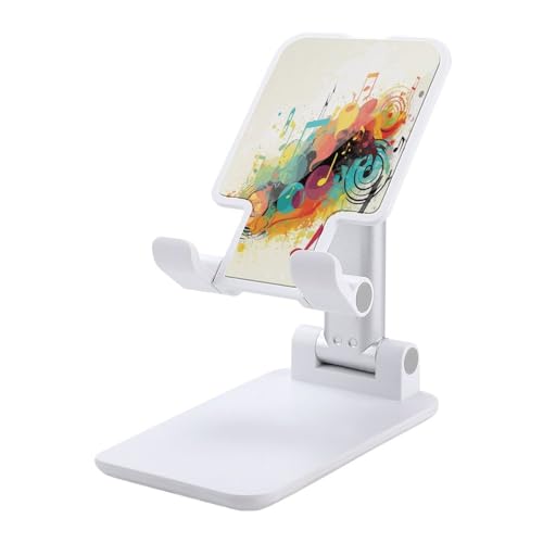 HEBVNJF Support de téléphone portable pliable réglable sur le thème de la musique abstraite, support portable pour bureau, compatible avec iPhone et Android