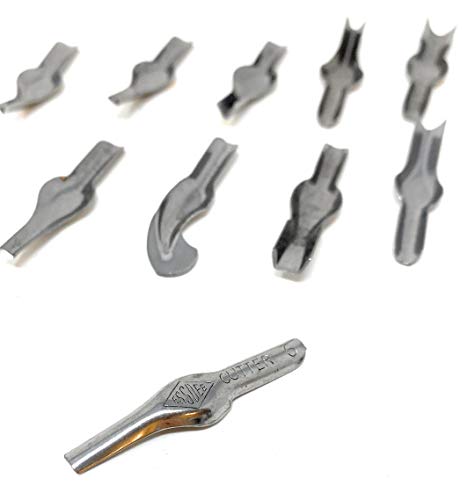 Essdee Linoleum Cutter Tools - Style 1 To 10 Sizes Lino Blades - High Carbon Steel - Pack Of 10 - Made In Uk #TOP2
