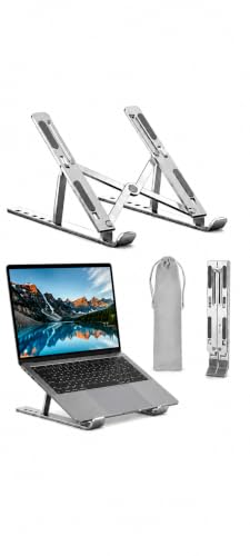 Image of Aluminium Laptop Stand with 7 Different Adjustable Angles, Wide Compatibility, Improved Cooling and Ventilation, and Scratch Protection, Compatible for All Types of Laptop