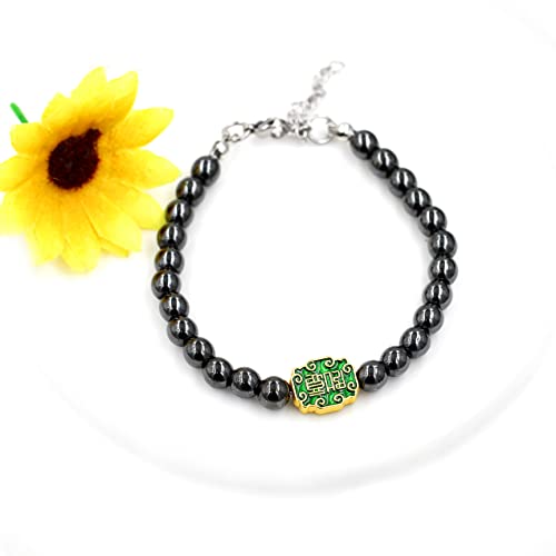 Image of Uloveido Ancient Chinese Symbol Blessings Ruyi Bracelet Auspicious Good Luck Gifts Adjustable Hematite Bracelets for Daughter Son