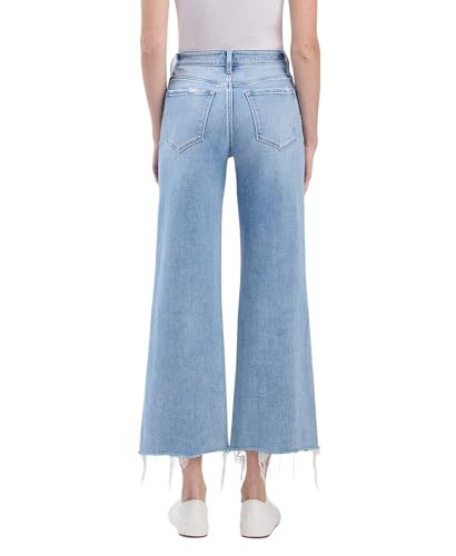 Flying Monkey High Rise Distressed Crop Wide Jeans F60013