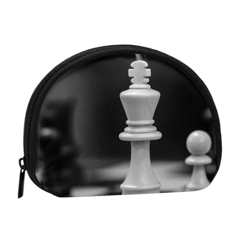Portable Coin Purse Classic Chess Game Mini Zippered Money Pouch Card Holder