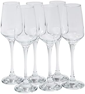 Homiu Champagne Glass Flutes Elegant Florence Collection Glasses Set 230ml / 7 ¾oz Perfect for Home, Restaurants and Parties Dishwasher Safe (6 Pack)