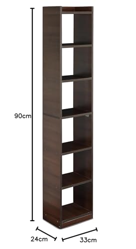 Image of SBF Furniture Tree Bookshelf Floor Standing Bookcase Free Standing Multipurpose Storage Rack for Books Magazines Organizer Showcase DIY (GHODO - Brown, GHODO)
