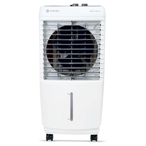 SINGER Aero Ultima 48 Litres Portable Air Cooler For Home | 25-Feet Long Air Throw | Hi Speed Fan | Inverter Compatible | Everlast Pump | Self Cleaning Ice Chamber | Durable Body | 3 Year Warranty