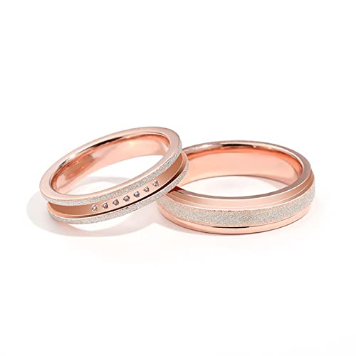 Jeulia Sterling Silver Couple Rings For His And Her Round Cut Matching Anniversary Wedding Diamond Couple Band Personalized Engraving Rose Gold Jewelry Set Valentine Day With Gift Box (Promise Couple Rings, 7) #TOP2