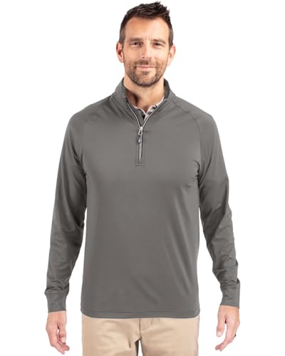 Pulóver Cutter & Buck Adapt Eco para hombre ideal para las mañanas de golf en gris L