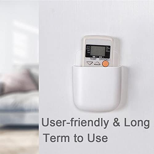 Hikinlichi 5 Pack Adhesive Remote Control Holder Media Player Controller Holder Storage Case Caddy Wall Mounted Remote Organizer Box Tray Home Office Desk Nightstand Stationery Supplies Phone,White thumb #7