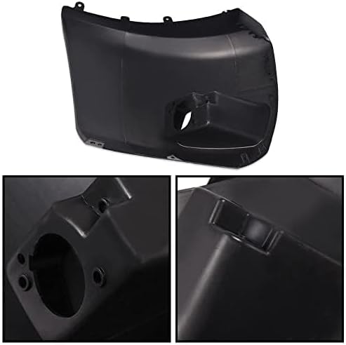 G-PLUS Front Bumper End Compatible with Chevy Silverado 1500 Front Right and Left Side Primed Face Bar Cap With Fog Llights Hole GM1004147 GM1005147 2007-2013,Black