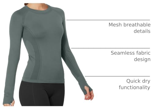 Image of MathCat Workout Shirts for Women Long Sleeve, Workout Tops for Women, Quick Dry Gym Athletic Tops，Seamless Yoga Shirts XS-XL