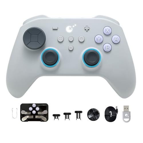 Image of GuliKit TT MAX Bluetooth Gaming Controller for Switch 2 /Switch /PC /Android /iOS, Ultra-Fast Gamepad with Adjustable TMR Joysticks, Hall & Micro Triggers, 4 Rear Paddles, Switch 1 /2 Wake-Up & Multi-functional Adapter