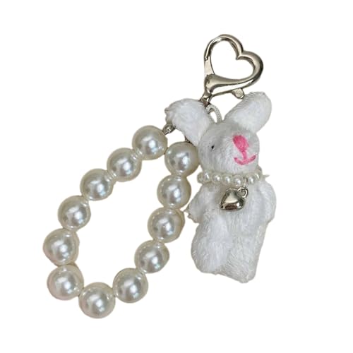 素敵な真珠ウサギ人形電話チャームペンダント頑丈なぬいぐるみキーチェーン携帯電話とバッグ装飾パールウサギの魅力