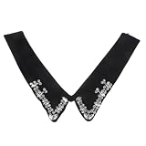 Alasum Cuello Desmontable y Fácil de Llevar Mujer Elegante Gemas de Imitación Accesorio de Tela para Camisas y Blusas de Moda