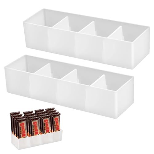 duozoanz 2 Stück Snacks Box Snack Organizer Organizer Schublade Küche Aufbewahrungsboxen mit Herausnehmbare Trennwände für Teebeutel SüßIgkeiten Snack, Transparent