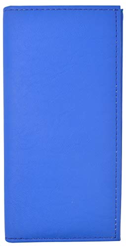 Fundas para chequera de piel sintética Classic con acabado refinado azul real M