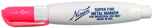 Nissen 00808 Super Fine Metal Marker, Neon Red