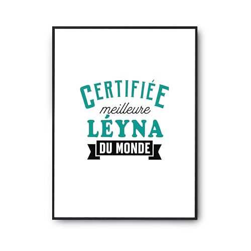 Affiche Leyna humour : cadeau d'anniversaire idéal avec citation pour mur