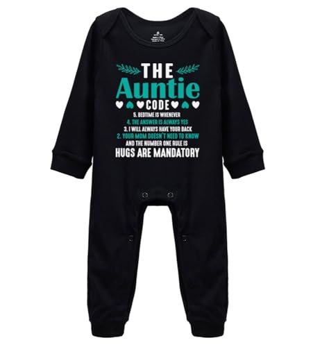 GKrepps The Auntie Code Baby Boy Girl Clothes Short/Long Sleeve Newborn Organic Bodysuit Romper