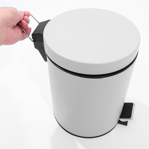 Caneca de basura con pedal 5L gris mate con tapa miniatura 3
