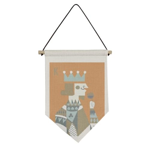 Playing Cards K Illustration Pattern Canvas Flag Hanging Wall Art Decor Banner