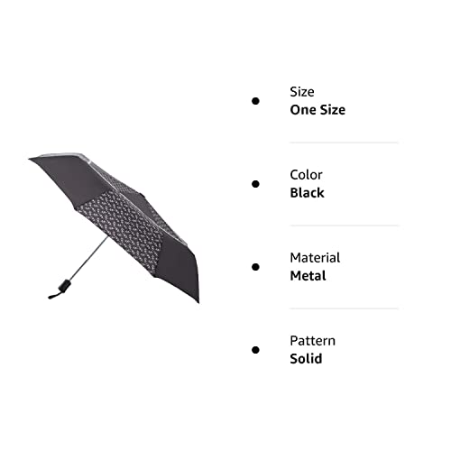 Laura Ashley Unisex Womens Mens Compact Travel Auto Open Close Foldable Umbrella, Windproof, Sun And Rain Proof Water Resistant Canopy - Black #TOP5