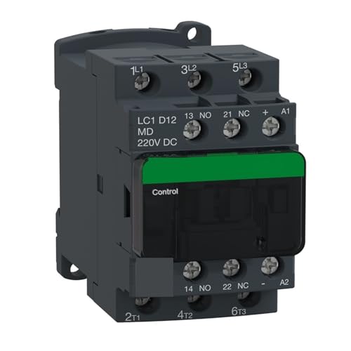 Noir LC1D12MD contacteur tripolaire TeSys Deca 12A bobine 220V DC