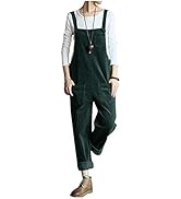 Ladyful Women's Corduroy Bib Overalls Jumpsuit Romper Pant Trouser