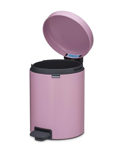 Image of Brabantia NewIcon Pedal Bin 1.3 Gallon /5L (Lilac Pink), Soft-Closing Kitchen Garbage Can, Step-On Trash Can with Removable Inner Bucket, PerfectFit Trash Bag Pack Included