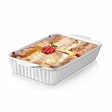 Casserole Dish, 9x13 Lasagna Baking Dishe for Oven, Ceramic Baking Pan Deep with Handles, Oven Safe and Durable Bakeware, Lasagna Pan for Home&Kitchen Decor Gifts