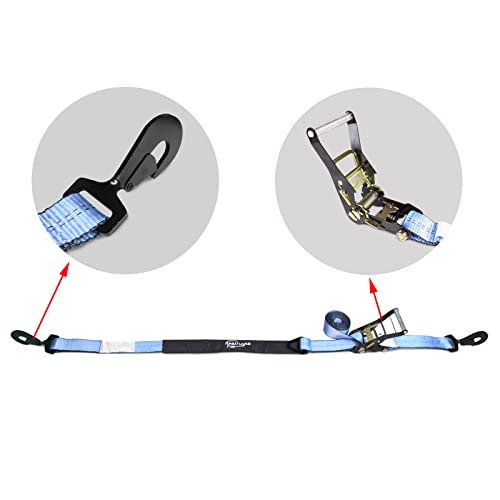 Hlcc Complete Axle Strap Tie Down Kit With Car Tie Down Ratchet Straps, Includes (4) 22" Axle Straps, (4) 36" Axle Straps, And (4) 8' Snap Hook Ratchet Straps #TOP4