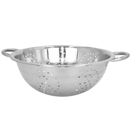 Scolapasta in acciaio inox da 24 cm, autoportante con base zigrinata, doppi manici rotondi, verdure, frutta, accessori da cucina, filtro per pasta