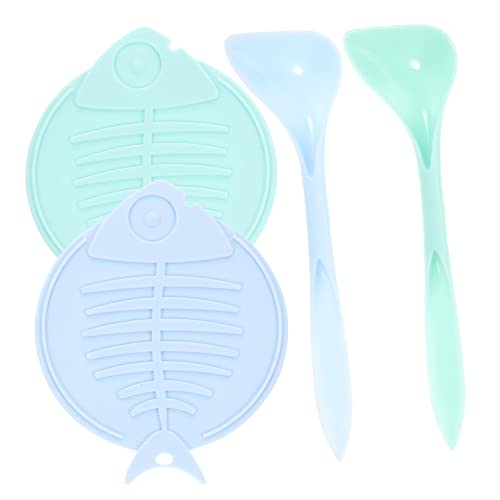 Hemoton 1 Set Silicone Can Lids for Pet Food Wear Resistant Reusable Covers with Cat Spoons Convenient Pack for Freshness and Leak Prevention for Dog and Cat Cans